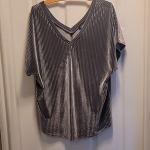 Fab' Rik Gray Velour Top Sz Large